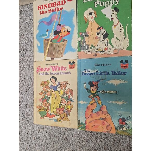 Lot of 8 VTG Walt Disney Ephemera Scrapbooking Hardcover Children's Story Books - Picture 2 of 7